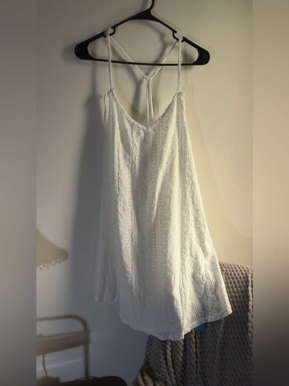 Cupshe White Lace Swim coverup with Spaghetti Straps